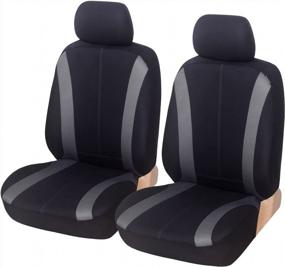 img 4 attached to Universal Low Back Bucket Seat Covers: Cloth Pair Car Seat Covers For Front Seats, Universal Fit Accessories For Auto Truck Van SUV