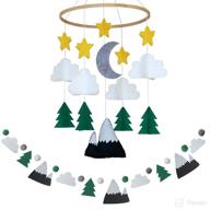 🌙 starry woodland night baby crib mobile by sorrel & fern - nursery decoration for boys and girls - evergreen ceiling mobile логотип