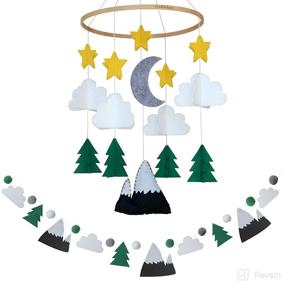 img 4 attached to 🌙 Starry Woodland Night Baby Crib Mobile by Sorrel & Fern - Nursery Decoration for Boys and Girls - Evergreen Ceiling Mobile