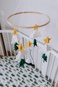 img 1 attached to 🌙 Starry Woodland Night Baby Crib Mobile by Sorrel & Fern - Nursery Decoration for Boys and Girls - Evergreen Ceiling Mobile