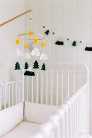 img 3 attached to 🌙 Starry Woodland Night Baby Crib Mobile by Sorrel & Fern - Nursery Decoration for Boys and Girls - Evergreen Ceiling Mobile