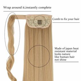 img 1 attached to 24 Inch SARLA Dirty Blonde Ponytail Hair Extension - Straight Synthetic Wrap Around For Women And Girls