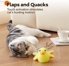img 3 attached to Potaroma Cat Toys Rechargeable Flapping Duck 4" With SilverVine Catnip, Lifelike Quack Chirping, Beating Wings Cat Kicker Toys, Touch Activated Kitten Toy Plush Interactive Cat Exercise Toys