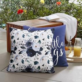 img 1 attached to Navy And White Waterproof Pillow Covers: Perfect Outdoor/Indoor Decor For Your Patio Furniture - Set Of 4 By Merrycolor
