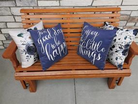 img 3 attached to Navy And White Waterproof Pillow Covers: Perfect Outdoor/Indoor Decor For Your Patio Furniture - Set Of 4 By Merrycolor