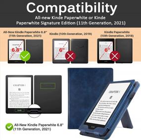 img 3 attached to Protect Your Kindle Paperwhite 11Th In Style With Miimall'S Leather Case - Hand Strap, Kickstand & Auto Wake/Sleep Feature Included!