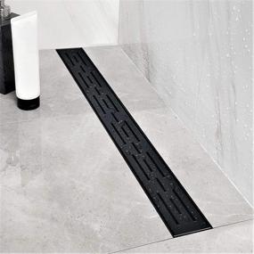 img 4 attached to Stylish Black Linear Shower Drain With Brickwork Pattern Grate - Neodrain 24-Inch 304 Stainless Steel Bathroom Floor Drain With Adjustable Leveling Feet And Hair Strainer For Shower Floor Drainage