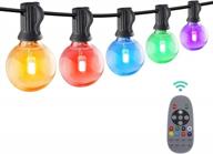 hbn 25ft outdoor string lights rgbw-remote controlled outside string lights multicolor, 27 led g40 bulbs (2 spare) shatterproof & dimmable, ip44 waterproof & extendable, remote included, 80 lumens логотип