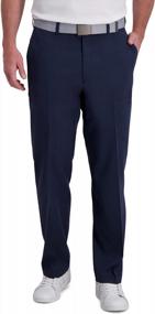 img 4 attached to Haggar Men'S Cool Right Performance Flex Solid Classic Fit Flat Front Pant-Reg. And Big & Tall Sizes