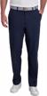 haggar men's cool right performance flex solid classic fit flat front pant-reg. and big & tall sizes logo