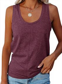 img 3 attached to Loose Fit Sleeveless Camisole For Women - Scoop Neck Casual Tank Tops By Minclouse