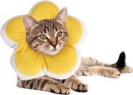 🌸 soft flower cat cone collar for medical recovery, anti-bite scratch adjustable stop licking e collar, breathable waterproof elizabethan collar for cat kitten puppy, cat pillow included logo