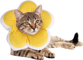 img 4 attached to 🌸 Soft Flower Cat Cone Collar for Medical Recovery, Anti-Bite Scratch Adjustable Stop Licking E Collar, Breathable Waterproof Elizabethan Collar for Cat Kitten Puppy, Cat Pillow Included