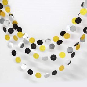 img 3 attached to 🎉 Decor365 Gold Back Circle Dots Garland Streamers Party Decorations Glitter Black Hanging Streamer Banner Backdrop Decoration for Birthday, Wedding, New Year, Graduation