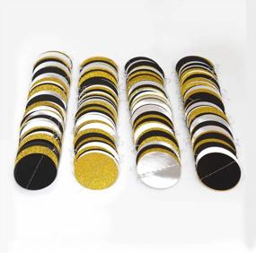 img 2 attached to 🎉 Decor365 Gold Back Circle Dots Garland Streamers Party Decorations Glitter Black Hanging Streamer Banner Backdrop Decoration for Birthday, Wedding, New Year, Graduation