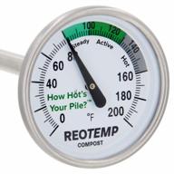 reotemp 16 inch fahrenheit backyard compost thermometer with digital composting guide logo