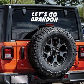 img 2 attached to 🚗 12-Inch White Let's Go Brandon Vinyl Sticker Decal - Perfect for Auto, Car, Truck, Wall, Laptop