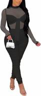 womens bodycon jumpsuit patchwork clubwear women's clothing ~ jumpsuits, rompers & overalls logo