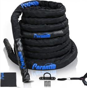img 4 attached to Level Up Your Fitness Game With Perantlb Heavy Battle Rope - Durable Nylon Sleeve And Anchor Strap Kit Included