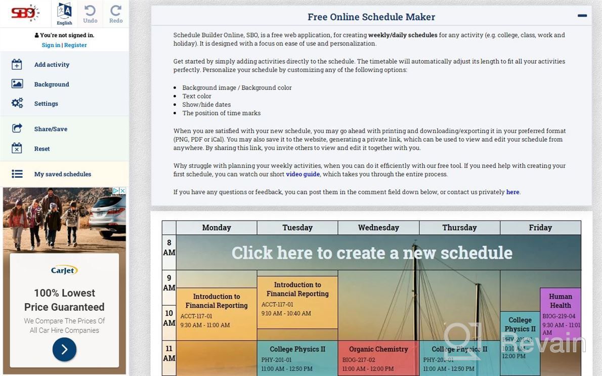 img 1 attached to Schedule Builder Online review by Christopher Clearfield