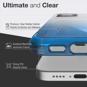 img 1 attached to Чехол для iPhone 12 Mini, алюминиевый металлический бампер Raptic Air с защитой от падения с высоты 13 футов и беспроводной зарядкой, синий градиент - устойчивая к царапинам совместимая крышка.