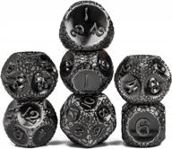udixi 7pcs metal dnd dice set, cobblestone pattern polyhedral d&d dice set d n d dice for dungeons and dragons, metal dice set d&d for role playing dice (ancient silver) logo