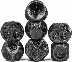img 4 attached to UDIXI 7PCS Metal DND Dice Set, Cobblestone Pattern Polyhedral D&D Dice Set D N D Dice For Dungeons And Dragons, Metal Dice Set D&D For Role Playing Dice (Ancient Silver)