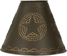 img 1 attached to 🌟 Rustic Brown Punched Tin Star Lamp Shade: 4x10x8 Inches - Find Affordable Lighting Solution Now!