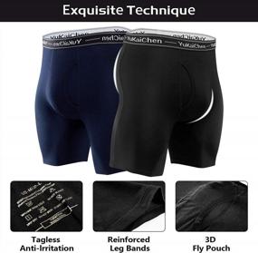img 2 attached to Comfortable And Breathable Bamboo Fiber Men'S Long Boxer Briefs With Functional Fly By YuKaiChen