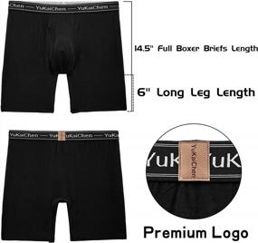 img 1 attached to Comfortable And Breathable Bamboo Fiber Men'S Long Boxer Briefs With Functional Fly By YuKaiChen