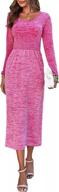 женское бесшовное зимнее платье миди с длинными рукавами и завышенной талией fensace, один размер логотип