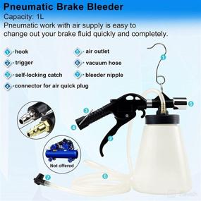 img 1 attached to Efficient 1L Pneumatic Brake Fluid Bleeder Extractor Tool - JoyFans Vacuum Brake Bleeder Kit for Motorcycle & Car Fluid Change