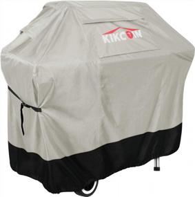 img 4 attached to Waterproof Heavy-Duty 55-Inch Gas Char-Broil BBQ Grill Cover - Universal Outdoor Burner Cover, Weatherproof 600D Grey with Zipper, Pocket, and Storage Bag