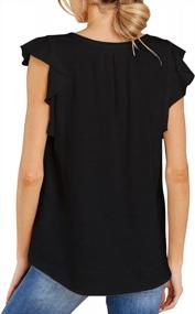 img 3 attached to Stylish And Flattering: Kikula Women'S Sleeveless Ruffled V-Neck Tops For An Effortless Casual Look
