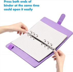 img 1 attached to PU Leather Personal Planner Notebook With 40 Pages Loose-Leaf Papers, 6 Zipper Bags For Filler Paper, Category Stickers, Pen Holder & Magnetic Buckle (Lavender, 7.5” X 5.2”)
