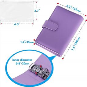img 3 attached to PU Leather Personal Planner Notebook With 40 Pages Loose-Leaf Papers, 6 Zipper Bags For Filler Paper, Category Stickers, Pen Holder & Magnetic Buckle (Lavender, 7.5” X 5.2”)
