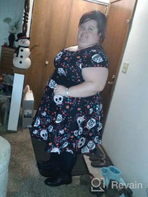 img 1 attached to Vintage Rockabilly Style With A Spooky Twist: Women'S Halloween Swing Dress review by Daniel Taylor