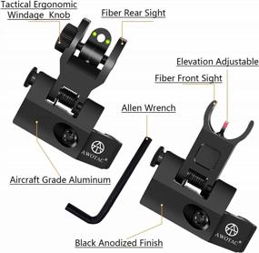 img 3 attached to Enhance Your Accuracy With AWOTAC'S 45 Degree Flip Up Iron Sights With Red And Green Dots For Picatinny Weaver Rails