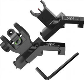 img 4 attached to Enhance Your Accuracy With AWOTAC'S 45 Degree Flip Up Iron Sights With Red And Green Dots For Picatinny Weaver Rails