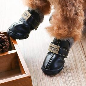 img 2 attached to 🐾 Winter Dog Shoes: Waterproof Boots for Cute Small Dogs - Protect Paws with Skidproof Booties - Ideal for Chihuahuas and Yorkies - 4 Pcs/Set