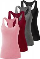 pack of 4 femdouce racerback tops: perfect for women's activewear, running, and yoga логотип
