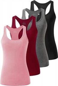 img 4 attached to Pack Of 4 Femdouce Racerback Tops: Perfect For Women'S Activewear, Running, And Yoga