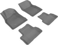 3d maxpider custom fit kagu floor mat (gray) for 2011-2016 chevrolet cruze/ cruze limited - 1st row 2nd row logo