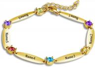 customized name bracelet with birthstones & engraving for women logo