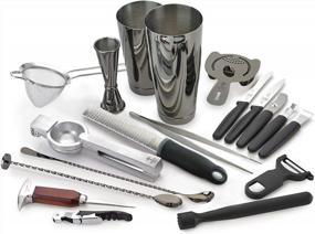 img 4 attached to Barfly M37102BK Deluxe Cocktail Set, 19-Piece, Gun Metal Black