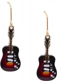 img 4 attached to Acoustic Guitar Dangle Earrings By Spinningdaisy With Classic Rock Design