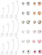 personalized flexible acrylic pregnancy belly button ring - 14g, 22/25/32/35/38mm sizes available! logo