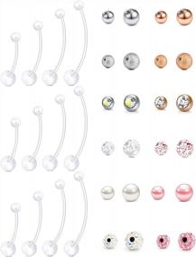 img 2 attached to Personalized Flexible Acrylic Pregnancy Belly Button Ring - 14G, 22/25/32/35/38Mm Sizes Available!