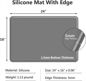 img 3 attached to Multipurpose Silicone Countertop Mat - Heat-Resistant, Nonstick, 24" X 16" With A 0.2" Raised Edge And Lip - Ideal As A Toddler Placemat, Kitchen Pad, Or Dining Table Protector - Dark Gray