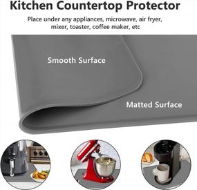 img 1 attached to Multipurpose Silicone Countertop Mat - Heat-Resistant, Nonstick, 24" X 16" With A 0.2" Raised Edge And Lip - Ideal As A Toddler Placemat, Kitchen Pad, Or Dining Table Protector - Dark Gray